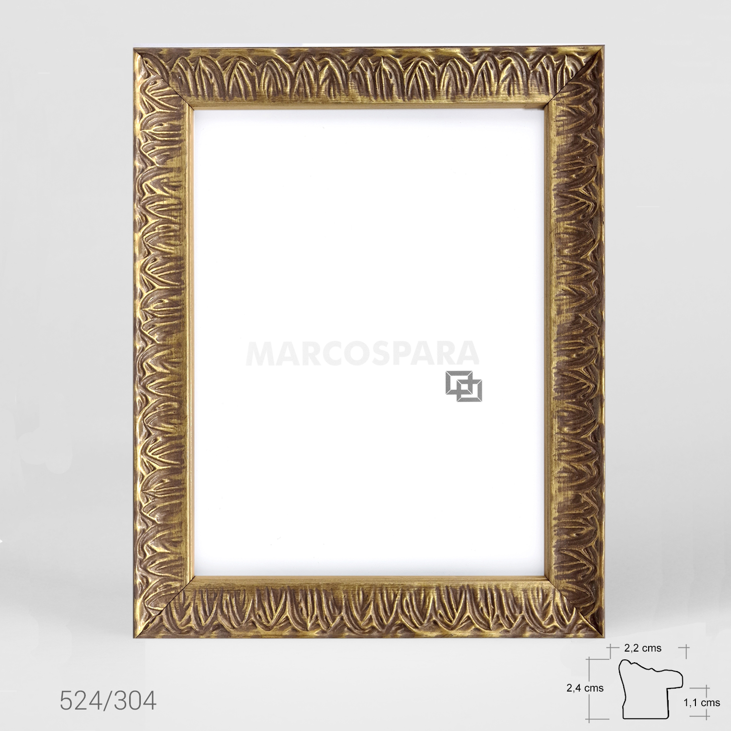 Marco Est&aacute;ndar de Madera Oro 2,2cm